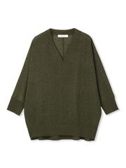 LEVITAシアーVネックドルマンニットプルオーバー≪手洗い可能≫