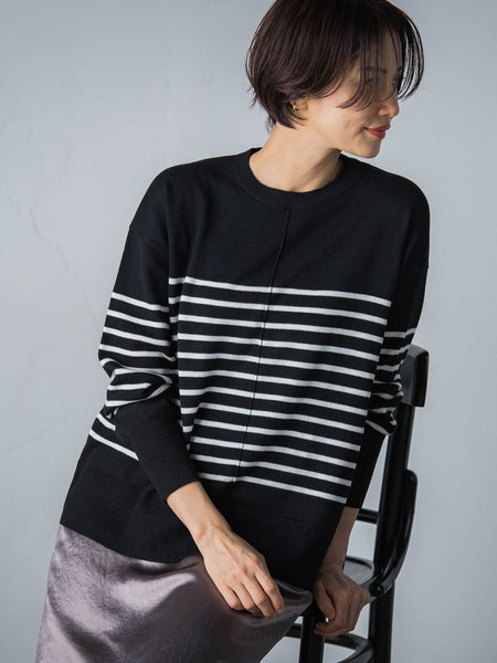 【WEB限定】【洗えるニット】クルーネックベーシックニット≪Lサイズあり≫