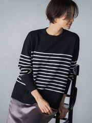 【WEB限定】【洗えるニット】クルーネックベーシックニット≪Lサイズあり≫