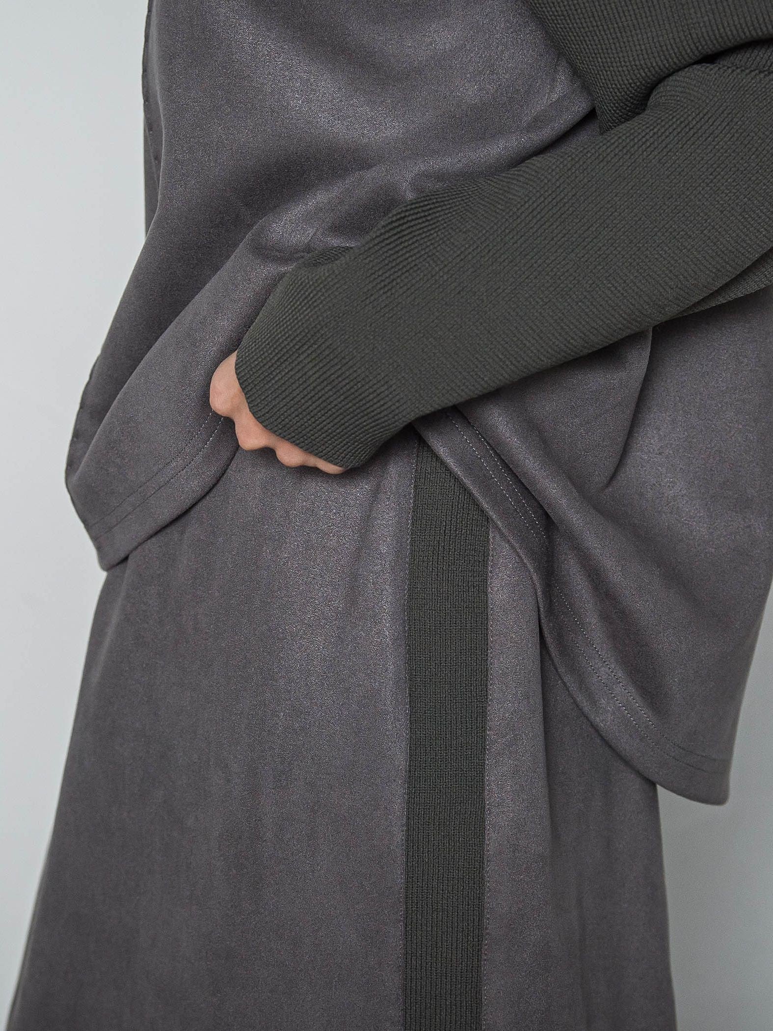 【新色追加】スウェード調×ニットスカートセットアップ≪手洗い可能≫