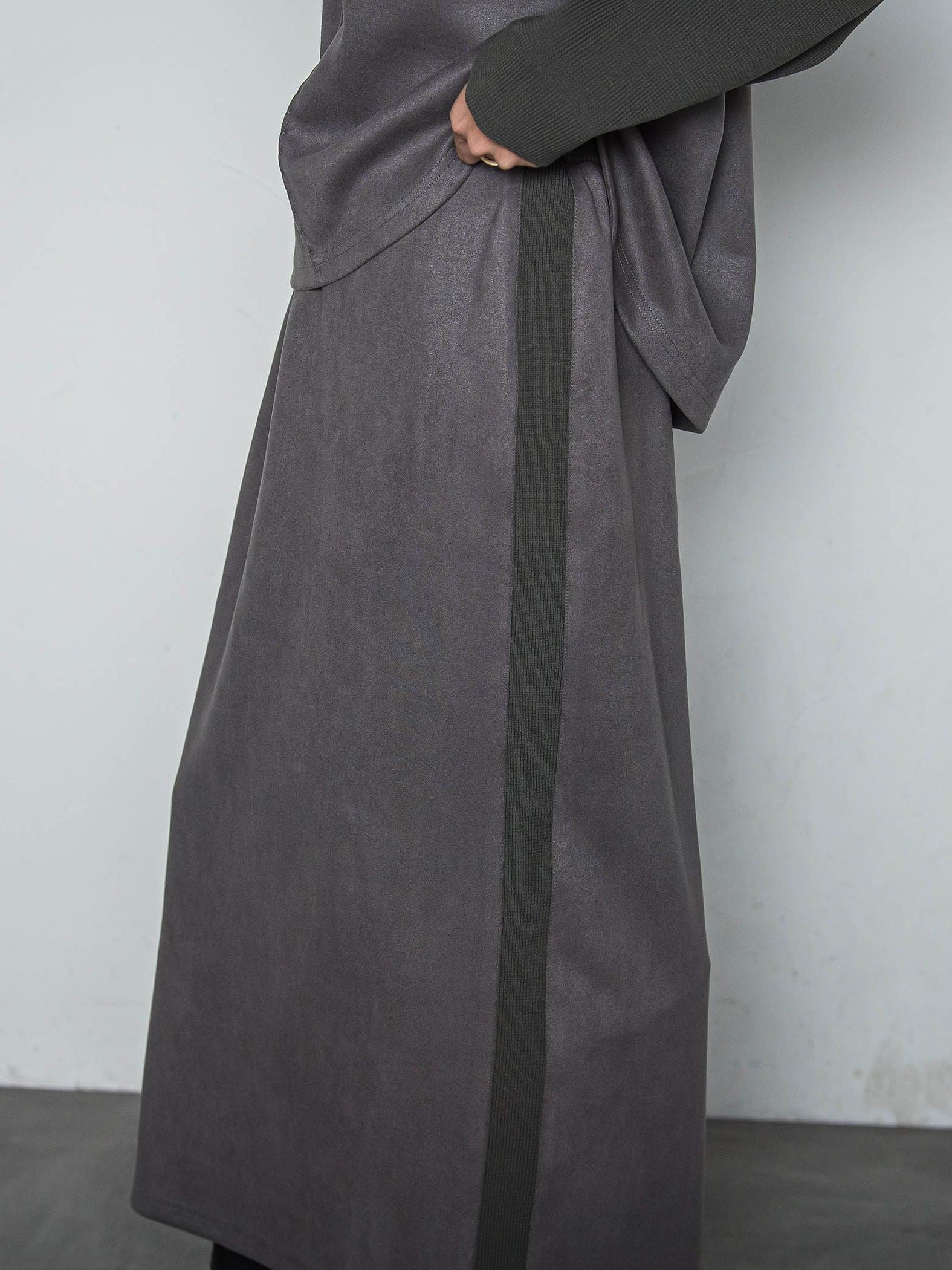 【新色追加】スウェード調×ニットスカートセットアップ≪手洗い可能≫