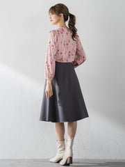 【XSサイズ展開あり】冬仕様 美シルエットフレアスカート ≪洗濯機で洗える≫
