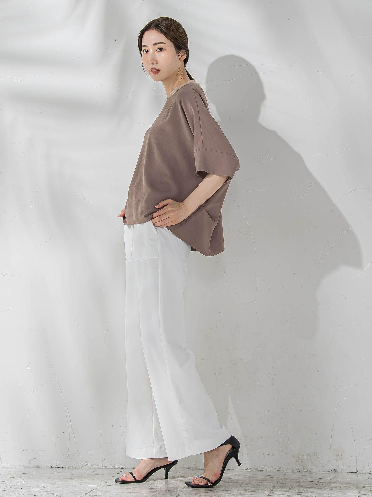 ハイストレッチカットソーブラウス≪洗濯機で洗える≫