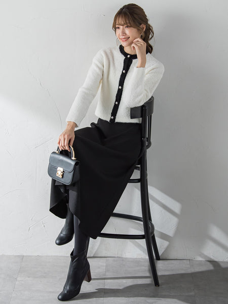 【S/M/L展開】冬仕様 美シルエットロングフレアスカート ≪洗濯機で洗える≫