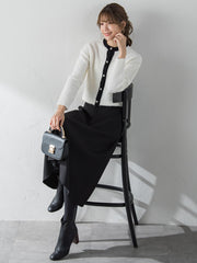 【S/M/L展開】冬仕様 美シルエットロングフレアスカート ≪洗濯機で洗える≫