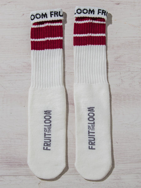 【FRUIT OF THE LOOM 】4足SETラインハイソックス