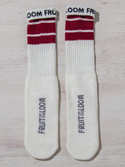 【FRUIT OF THE LOOM 】4足SETラインハイソックス