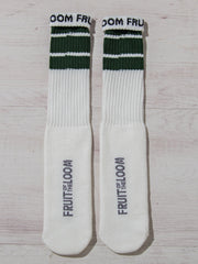 【FRUIT OF THE LOOM 】4足SETラインハイソックス