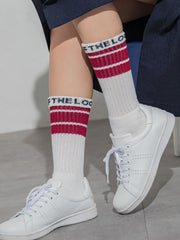 【FRUIT OF THE LOOM 】4足SETラインハイソックス