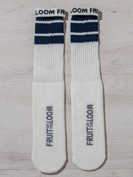 【FRUIT OF THE LOOM 】4足SETラインハイソックス