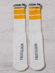 【FRUIT OF THE LOOM 】4足SETラインハイソックス