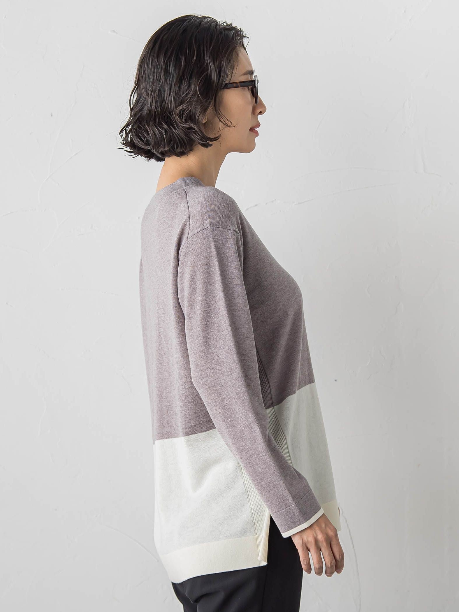 ファインウールVネックニット