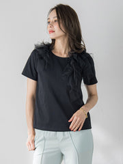 アシメチュールTシャツ≪手洗い可能≫