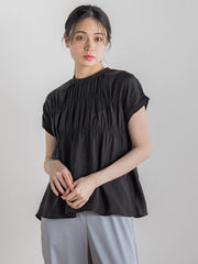 【WEB限定】シルキーシャーリングブラウス≪手洗い可能≫