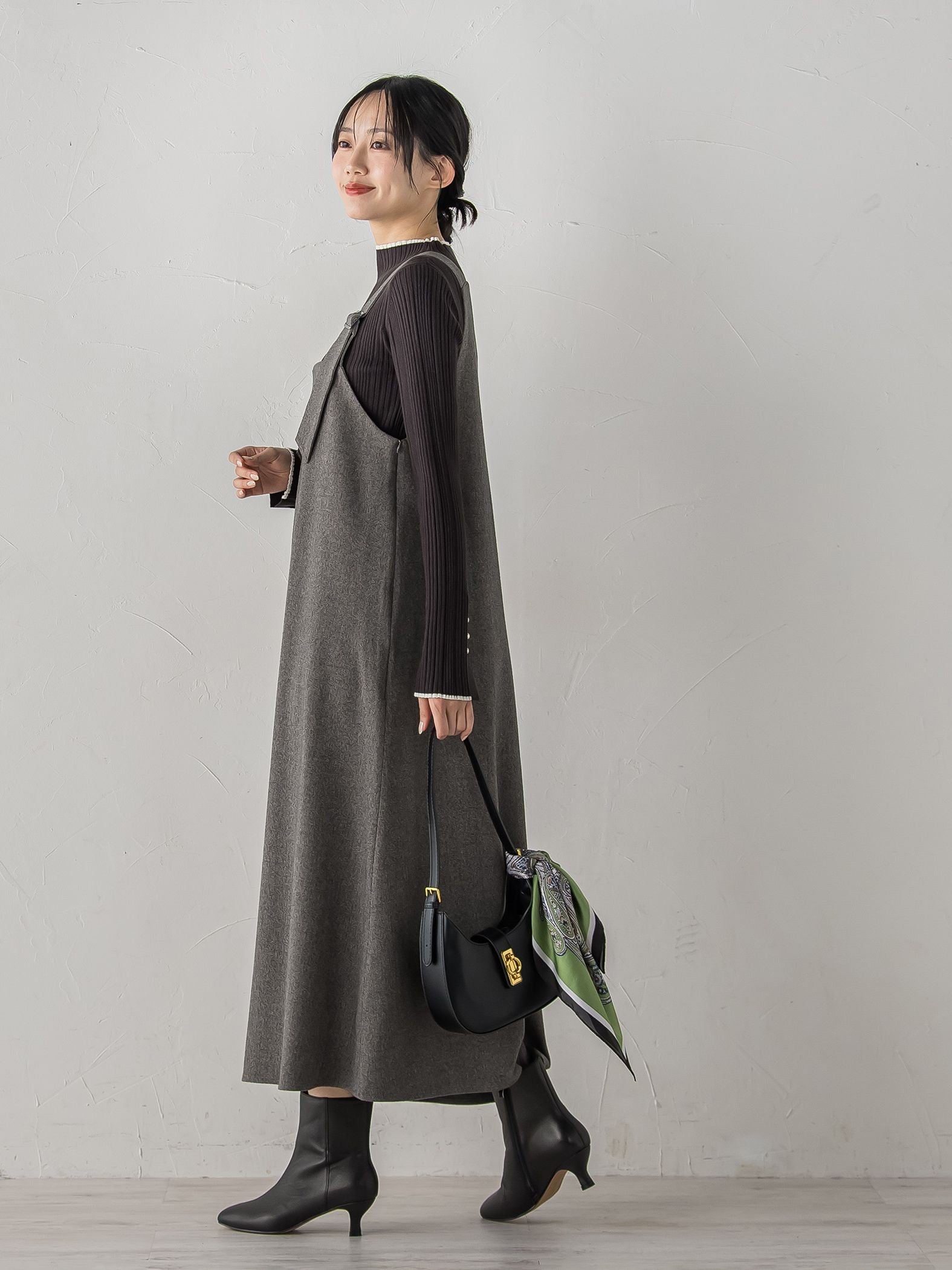 両面ピーチ起毛ジャンスカ≪洗濯機で洗える≫