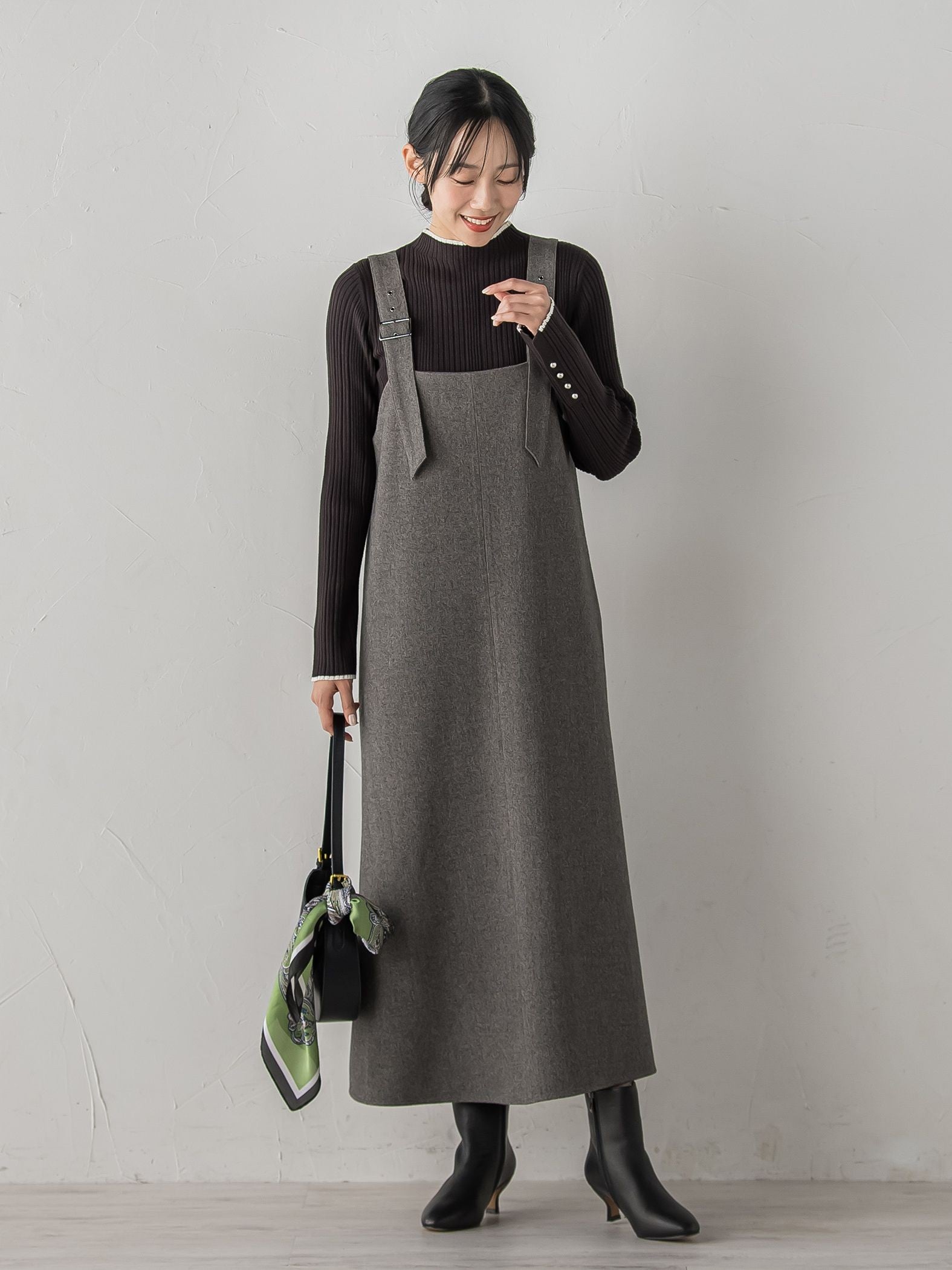 両面ピーチ起毛ジャンスカ≪洗濯機で洗える≫