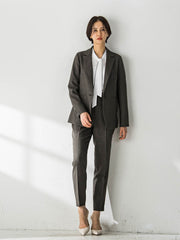 ツムギートストレッチテーパードパンツ≪セットアップ/洗える≫