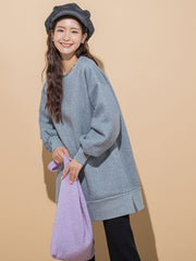 【あったか裏起毛素材】裏起毛チュニック《洗濯機で洗える》