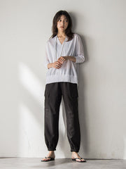 【新色追加】LEVITAシアーVネックドルマンニットプルオーバー≪手洗い可能≫