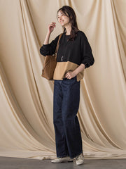 【JAPAN BLUE JEANS】デニムワイドパンツ≪洗濯機で洗える≫