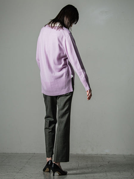 【大きいサイズ/手洗い可能】HIRCUSウールカシミヤVネックニット