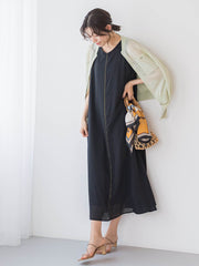麻調シアー2WAYシャーリングワンピース≪手洗い可能≫