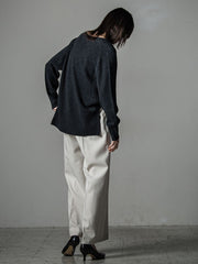 【大きいサイズ/手洗い可能】HIRCUSウールカシミヤVネックニット
