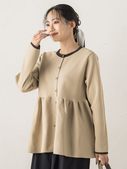 ペプラムカーディガンニット≪手洗い可能≫