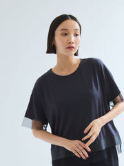 グログラン*チュールキリカエカットソー≪手洗い可能≫