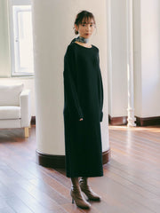 ハーフジップベストレイヤードワンピース≪手洗い可能≫