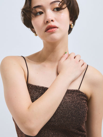 カップ付きラメキャミソール≪手洗い可能≫