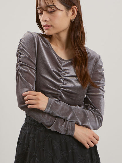 シアーベロアシャーリングカットソー≪手洗い可能≫