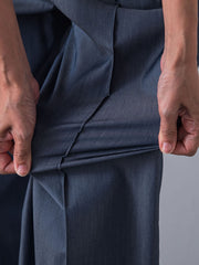 【WEB限定】デニム見えシャンブレーワイドパンツ≪洗濯機で洗える≫