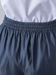 【WEB限定】デニム見えシャンブレーワイドパンツ≪洗濯機で洗える≫