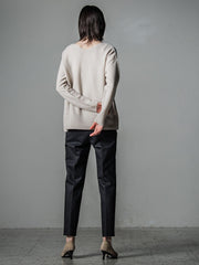 【大きいサイズ】【手洗い可能】前後2wayウールカシミヤニットプルオーバー