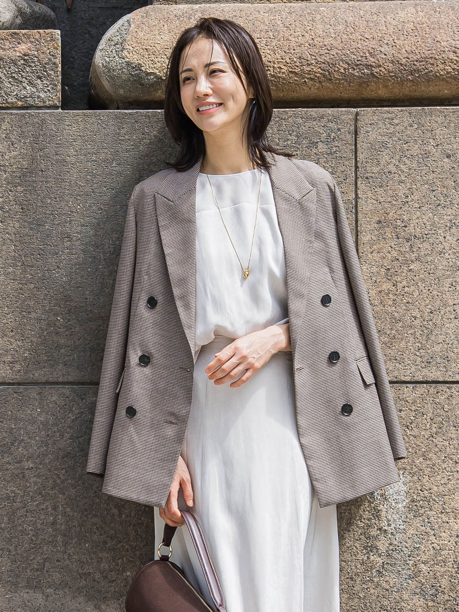 美品 ロートレアモン LAUTREAMONT リネン混ジャケット ダブル 紺ブレ ダブルブレストジャケット ≪手洗い可能≫ | LAUTREAMONT