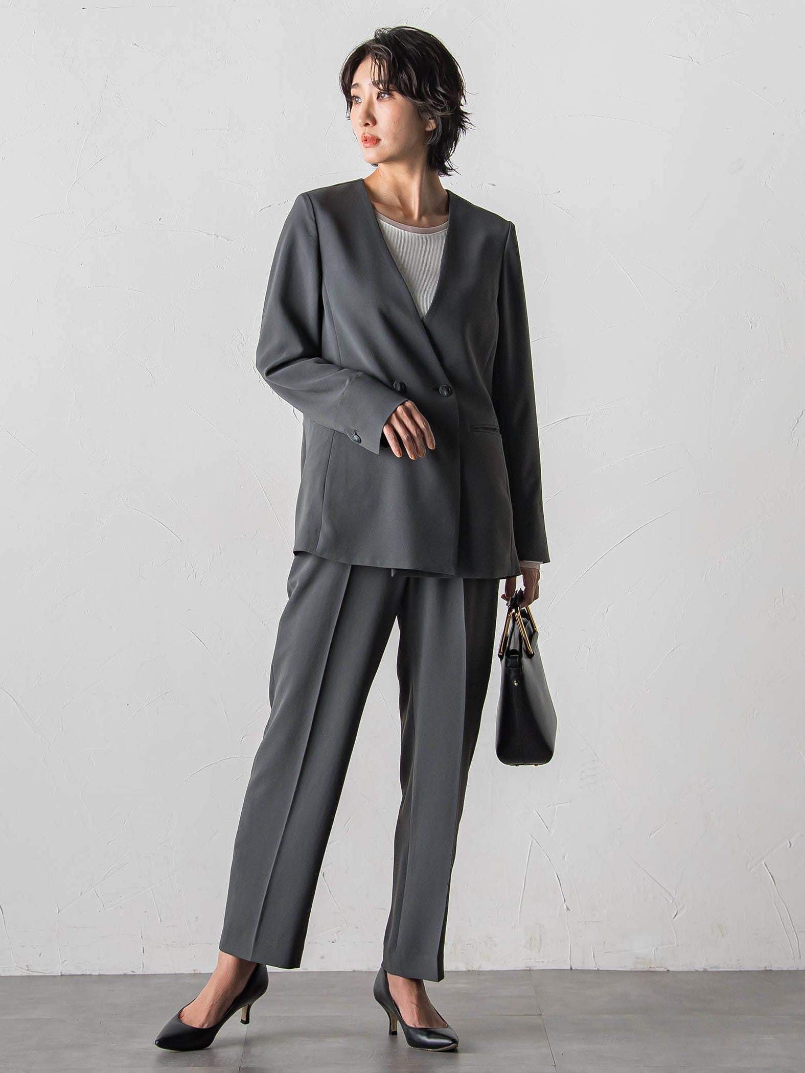 ハイストレッチカルゼストレートパンツ