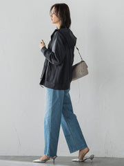 【JAPAN BLUE JEANS】デニムワイドパンツ≪洗濯機で洗える≫
