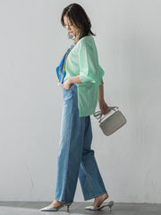 【JAPAN BLUE JEANS】デニムワイドパンツ≪洗濯機で洗える≫