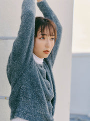 前後2WAYラメフェザーニット≪手洗い可能≫