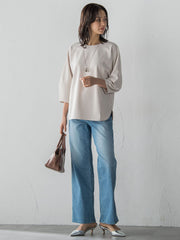 【JAPAN BLUE JEANS】デニムワイドパンツ≪洗濯機で洗える≫