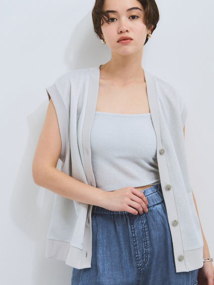 カップ付きラメキャミソール≪手洗い可能≫