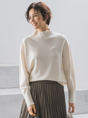 【洗えるニット】ウールカシミヤハイネックプルオーバー