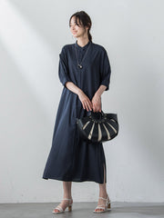 【WEB限定】【新色追加】【11号あり】ベルト付きドライタッチワンピース≪接触冷感/洗濯機で洗える≫