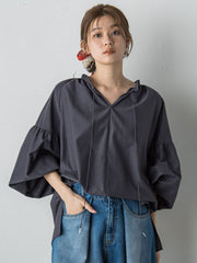 【カタログ掲載】セミシアーフリルブラウス≪洗濯機で洗える≫
