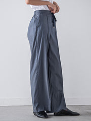 【WEB限定】デニム見えシャンブレーワイドパンツ≪洗濯機で洗える≫