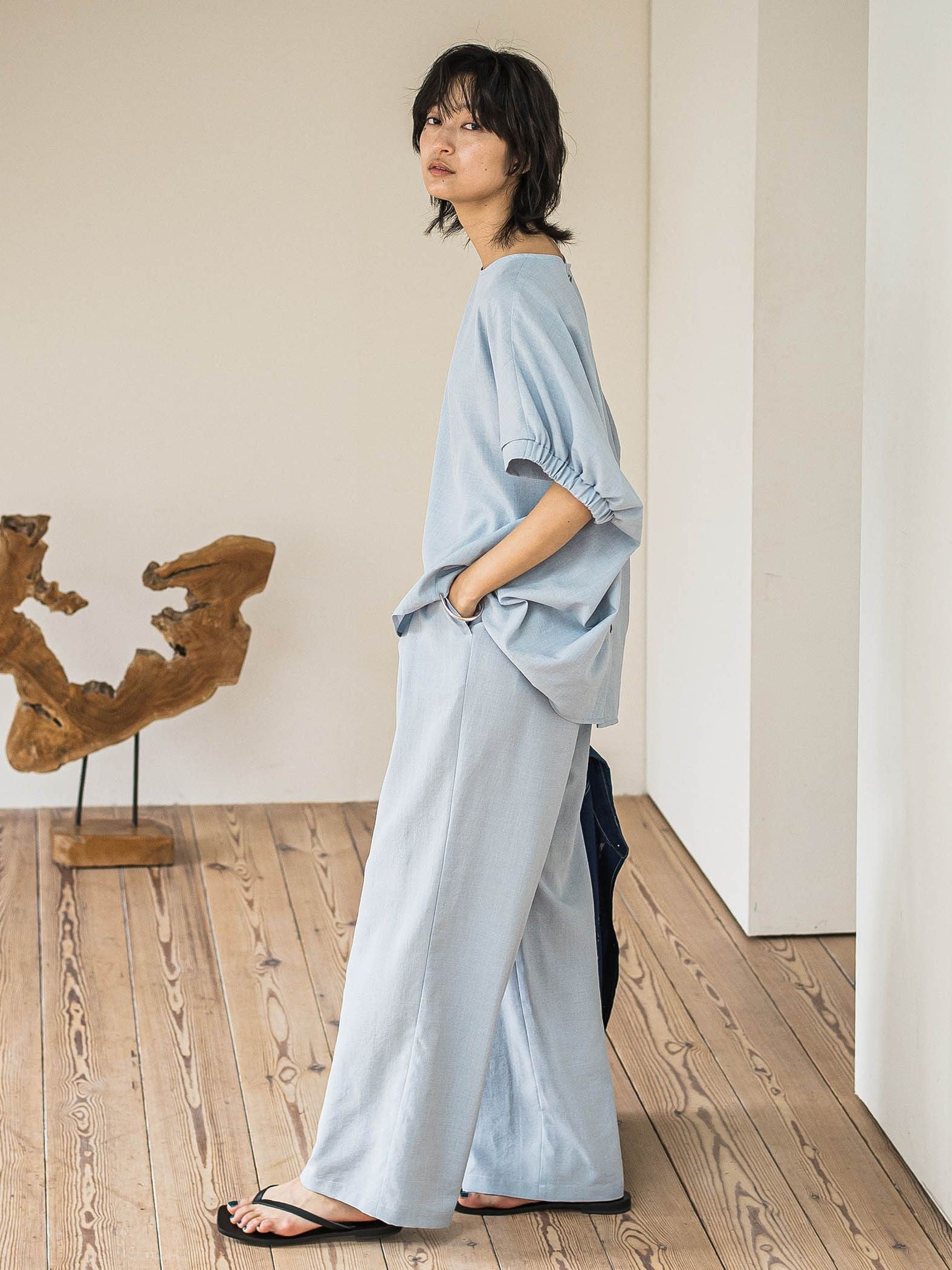 【新色追加】イージーワイドパンツ≪手洗い可能 / セットアップ対応≫