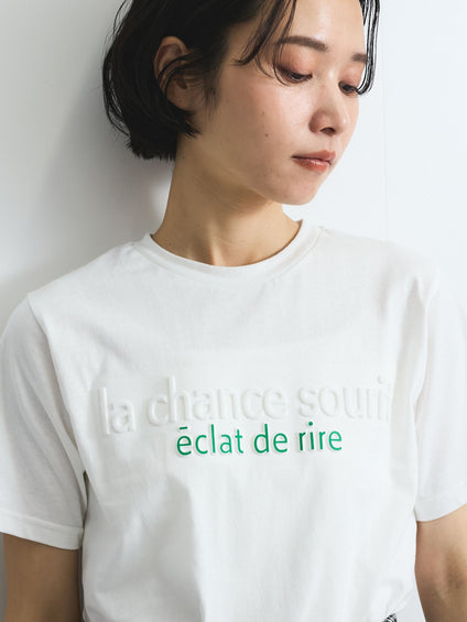 エンボスプリントTシャツ≪手洗い可能≫