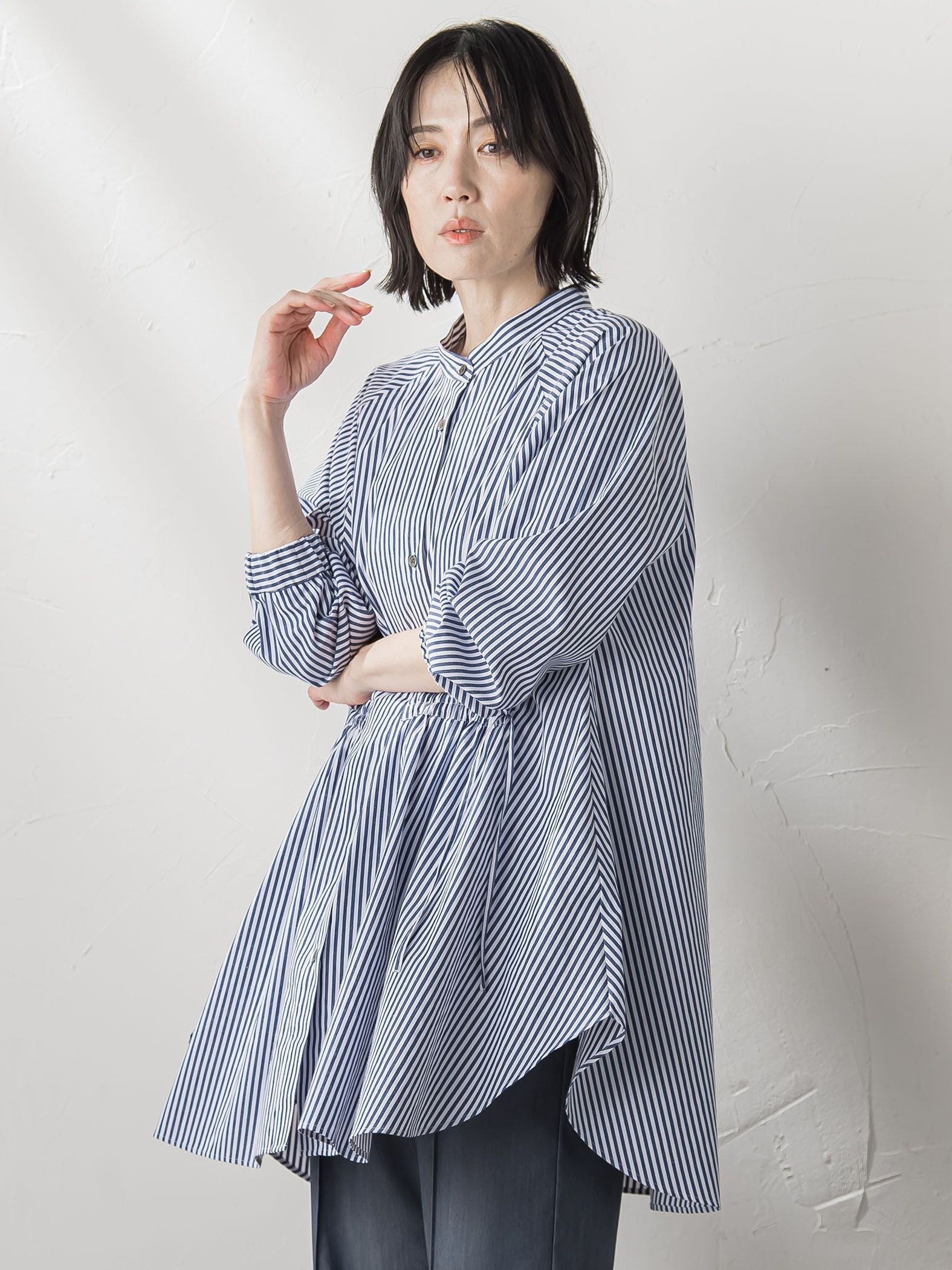 【WEB限定】“体型カバーも叶う”3WAYチュニックブラウス≪洗濯機で洗える≫