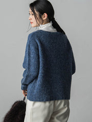 【WEB限定】≪洗えるニット/Lサイズあり≫カジュアルモヘヤニット